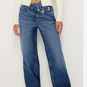 Good American Good 90s Double Button Crossover Jean Size 4